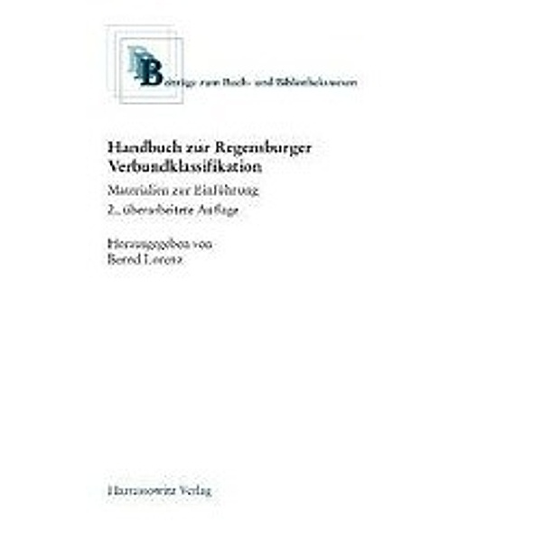 Lorenz, B: Handbuch zur Regensburger Verbundklassifikation, Bernd Lorenz