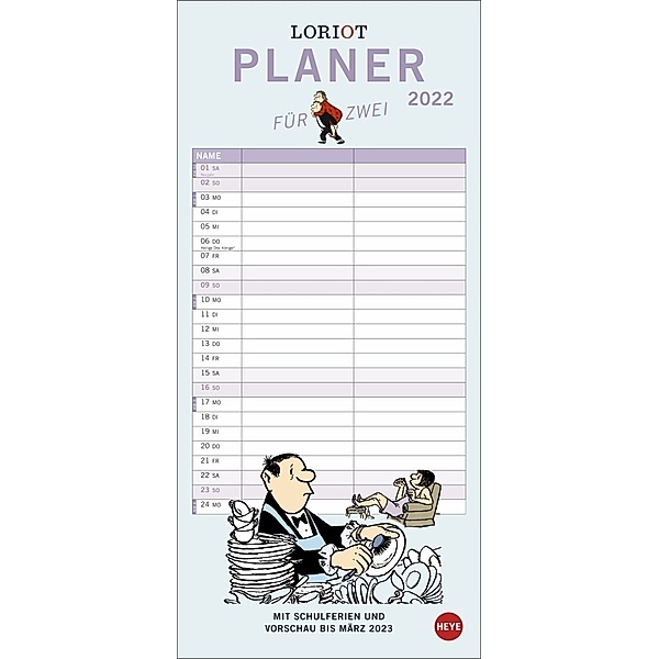 Loriot Planer für zwei Kalender 2022, Loriot