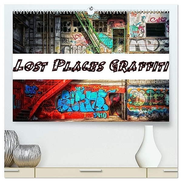 Lost Places Graffiti (hochwertiger Premium Wandkalender 2024 DIN A2 quer), Kunstdruck in Hochglanz, BTC Wallets