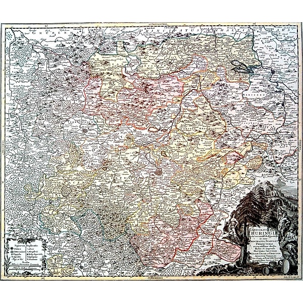 Lotter, T: Historische Karte: Land Thüringen 1740 (Plano), Tobias Conrad Lotter, Matthäus Seutter