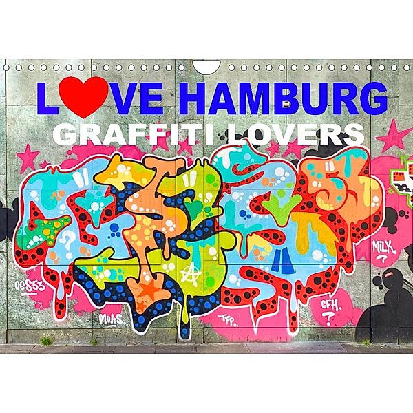 LOVE HAMBURG - GRAFFITI LOVERS (Wandkalender 2023 DIN A4 quer), steckandose