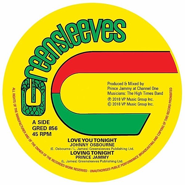 Love You Tonight (4-Track Ep), Johnny Osbourne, Prince Jammy