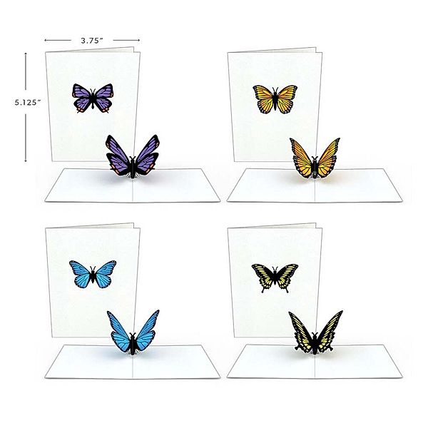 Lovepop Schmetterlings-Notizkarten (4er-Pack)