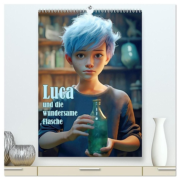 Luca und die wundersame Flasche (hochwertiger Premium Wandkalender 2024 DIN A2 hoch), Kunstdruck in Hochglanz, Liselotte Brunner-Klaus