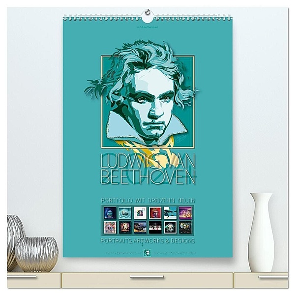Ludwig van Beethoven - 2024 (hochwertiger Premium Wandkalender 2024 DIN A2 hoch), Kunstdruck in Hochglanz, Hipp&Partner