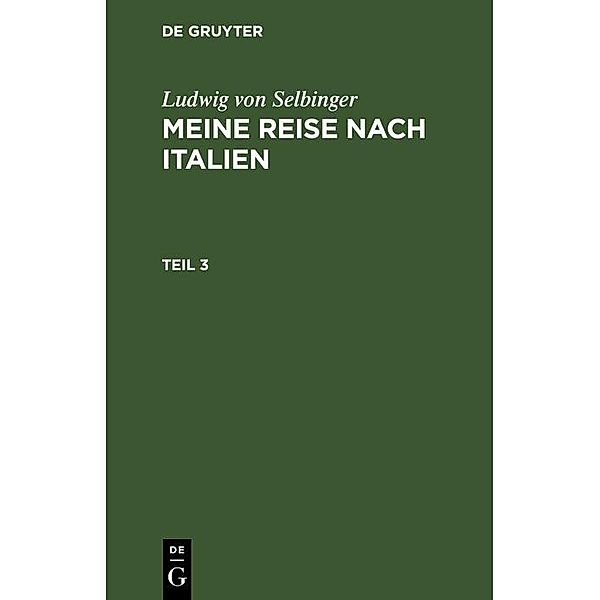 Ludwig von Selbinger: Meine Reise nach Italien. Teil 3, Ludwig von Selbinger