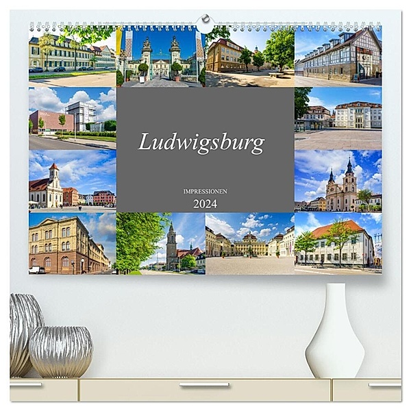 Ludwigsburg Impressionen (hochwertiger Premium Wandkalender 2024 DIN A2 quer), Kunstdruck in Hochglanz, Dirk Meutzner