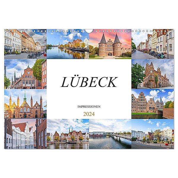 Lübeck Impressionen (Wandkalender 2024 DIN A3 quer), CALVENDO Monatskalender, Dirk Meutzner
