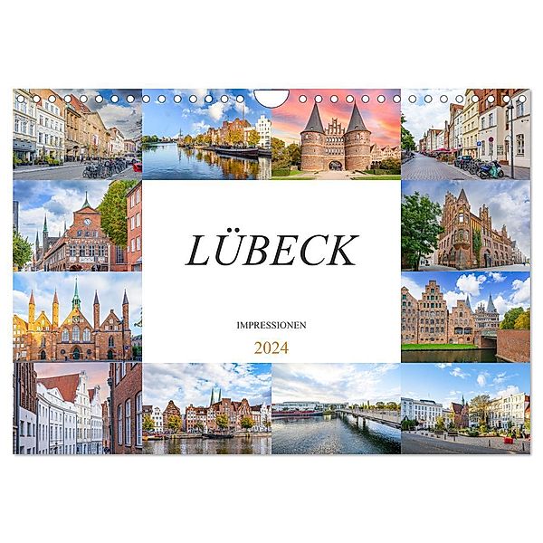 Lübeck Impressionen (Wandkalender 2024 DIN A4 quer), CALVENDO Monatskalender, Dirk Meutzner