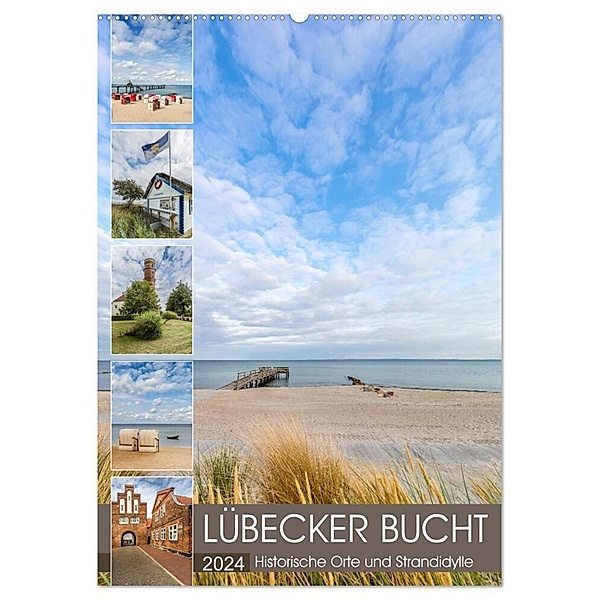 LÜBECKER BUCHT Historische Orte und Strandidylle (Wandkalender 2024 DIN A2 hoch), CALVENDO Monatskalender, Melanie Viola