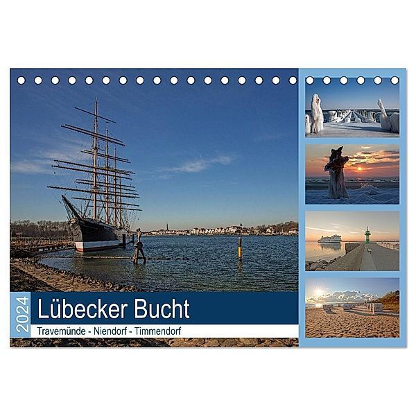 Lübecker Bucht - Travemünde - Niendorf - Timmendorf (Tischkalender 2024 DIN A5 quer), CALVENDO Monatskalender, Andrea Potratz