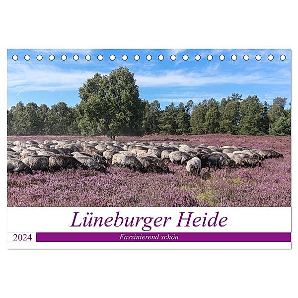 Lüneburger Heide - Faszinierend schön (Tischkalender 2024 DIN A5 quer), CALVENDO Monatskalender, Heike Nack