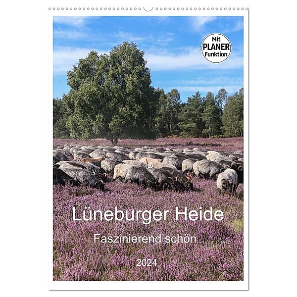 Lüneburger Heide - Faszinierend schön (Wandkalender 2024 DIN A2 hoch), CALVENDO Monatskalender, Heike Nack