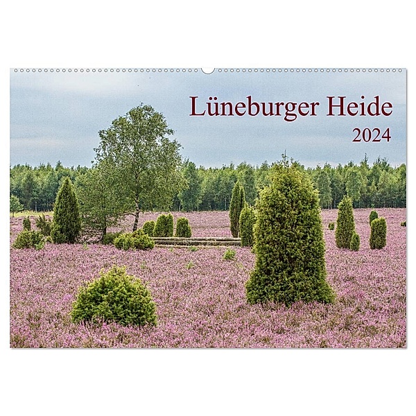 Lüneburger Heide (Wandkalender 2024 DIN A2 quer), CALVENDO Monatskalender, Thomas Leonhardy