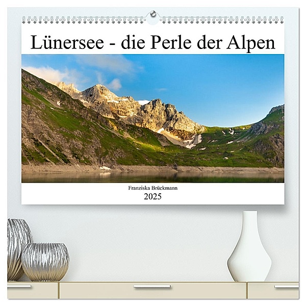 Lünersee - die blaue Perle der Alpen (hochwertiger Premium Wandkalender 2025 DIN A2 quer), Kunstdruck in Hochglanz, Calvendo, Franziska Brückmann