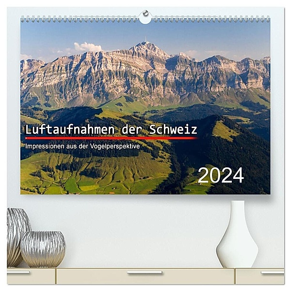 Luftaufnahmen der Schweiz (hochwertiger Premium Wandkalender 2024 DIN A2 quer), Kunstdruck in Hochglanz, Tis Meyer
