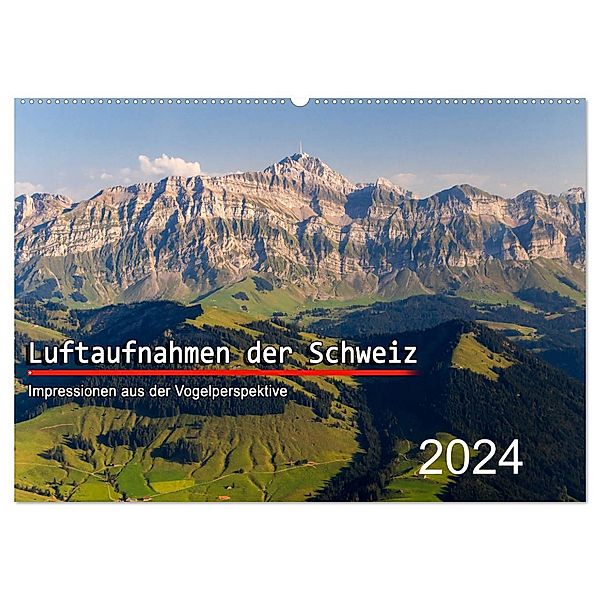 Luftaufnahmen der Schweiz (Wandkalender 2024 DIN A2 quer), CALVENDO Monatskalender, Tis Meyer