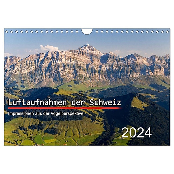 Luftaufnahmen der Schweiz (Wandkalender 2024 DIN A4 quer), CALVENDO Monatskalender, Tis Meyer