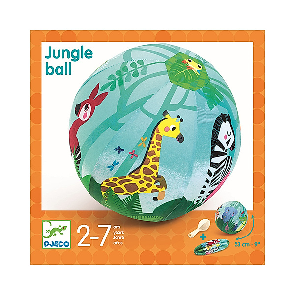 Djeco Luftballon-Ball JUNGLE (Ø23cm) in bunt