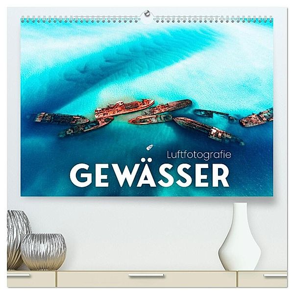 Luftfotografie - Gewässer (hochwertiger Premium Wandkalender 2024 DIN A2 quer), Kunstdruck in Hochglanz, SF