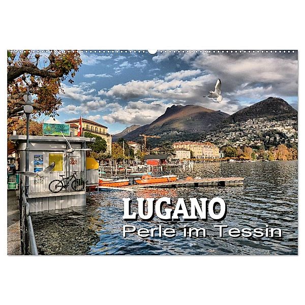 Lugano - Perle im Tessin (Wandkalender 2024 DIN A2 quer), CALVENDO Monatskalender, Thomas Bartruff