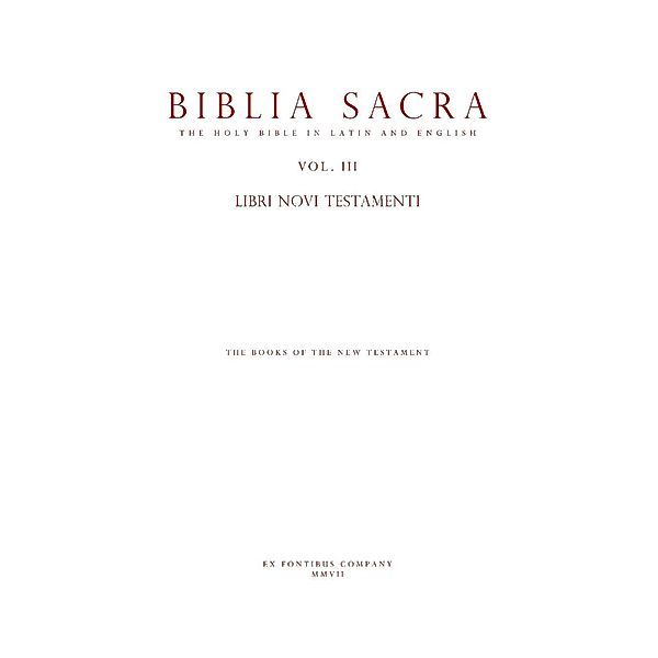 Lulu.com: Holy Bible In Latin & English : Vol. 3, Catholic Church