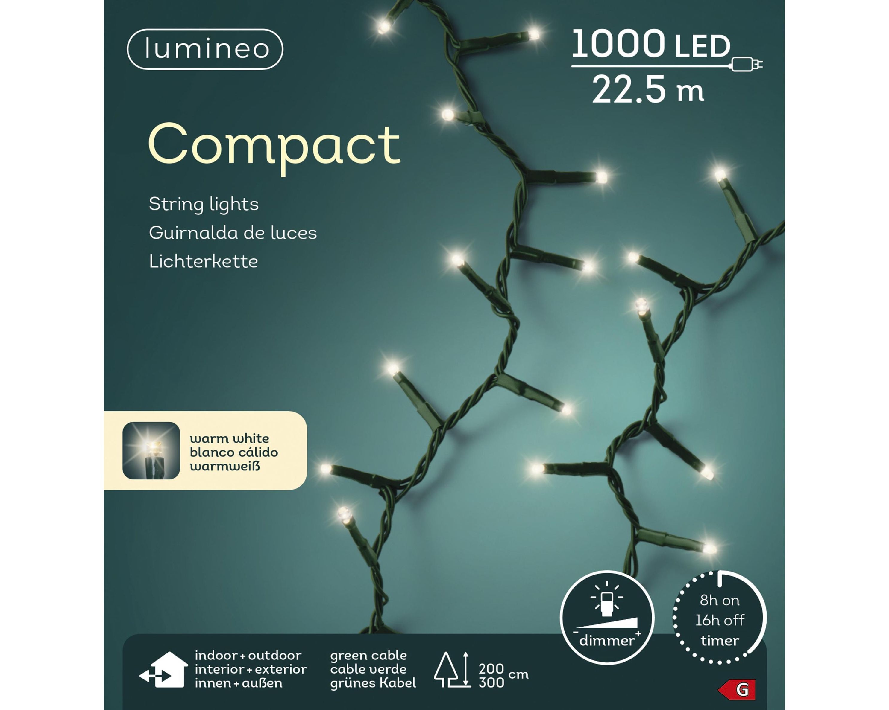 Lumineo LED-Lichterkette Compact, warm white Größe: 1000LEDs | Weltbild.at