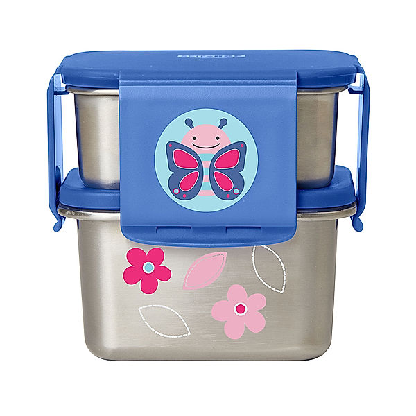 SKIP HOP Lunchbox ZOO – SCHMETTERLING 2-teilig in silber/blau