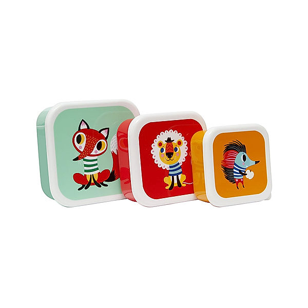 Petit Monkey Lunchboxen-Set TIERE 3-teilig in bunt