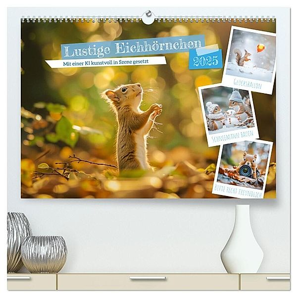 Lustige Eichhörnchen (hochwertiger Premium Wandkalender 2025 DIN A2 quer), Kunstdruck in Hochglanz, Calvendo, Steffen Gierok-Latniak