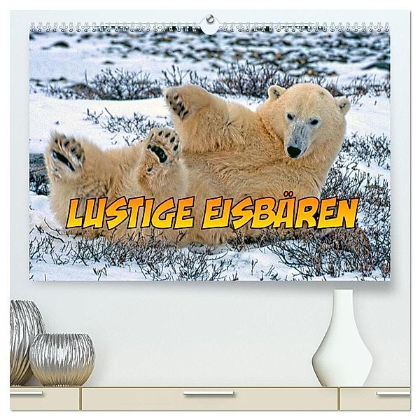 Lustige Eisbären (hochwertiger Premium Wandkalender 2025 DIN A2 quer), Kunstdruck in Hochglanz, Calvendo, joern stegen