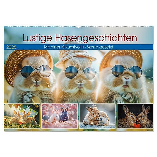 Lustige Hasengeschichten (Wandkalender 2025 DIN A2 quer), CALVENDO Monatskalender, Calvendo, Steffen Gierok-Latniak