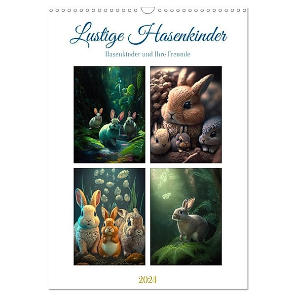 Lustige Hasenkinder (Wandkalender 2024 DIN A3 hoch), CALVENDO Monatskalender, Steffen Gierok-Latniak