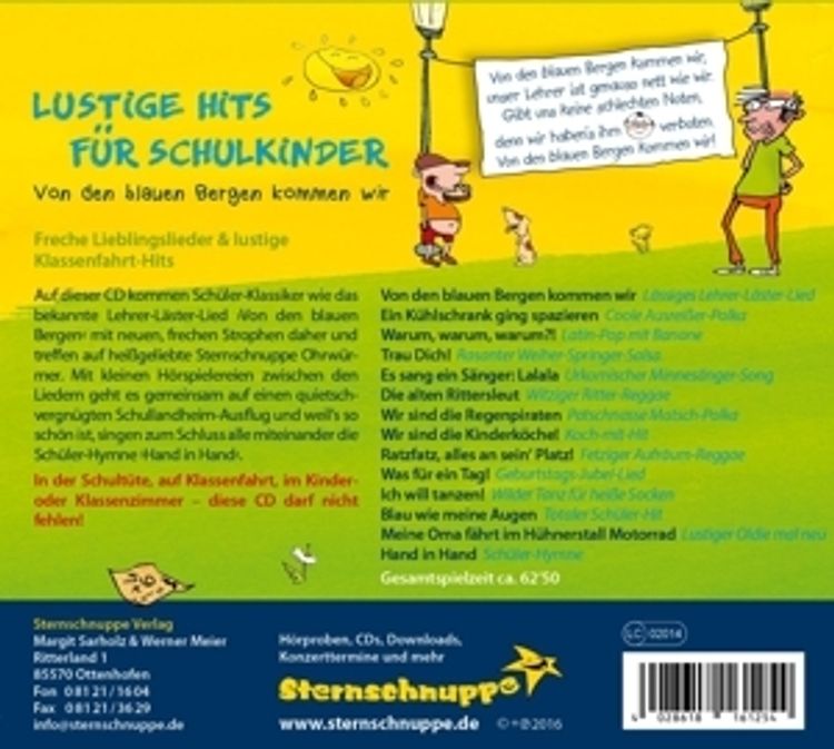 Lustige Hits Für Schulkinder CD von Sternschnuppe bei Weltbild.de