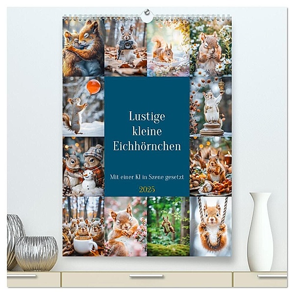 Lustige kleine Eichhörnchen (hochwertiger Premium Wandkalender 2025 DIN A2 hoch), Kunstdruck in Hochglanz, Calvendo, Steffen Gierok-Latniak