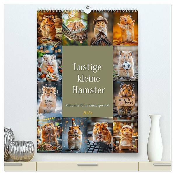 Lustige kleine Hamster (hochwertiger Premium Wandkalender 2025 DIN A2 hoch), Kunstdruck in Hochglanz, Calvendo, Steffen Gierok-Latniak