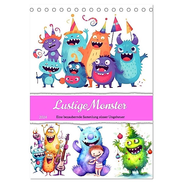 Lustige Monster - Eine bezaubernde Sammlung süsser Ungeheuer (Tischkalender 2024 DIN A5 hoch), CALVENDO Monatskalender, Anja Frost