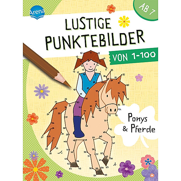 Lustige Punktebilder von 1 bis 100. Ponys und Pferde