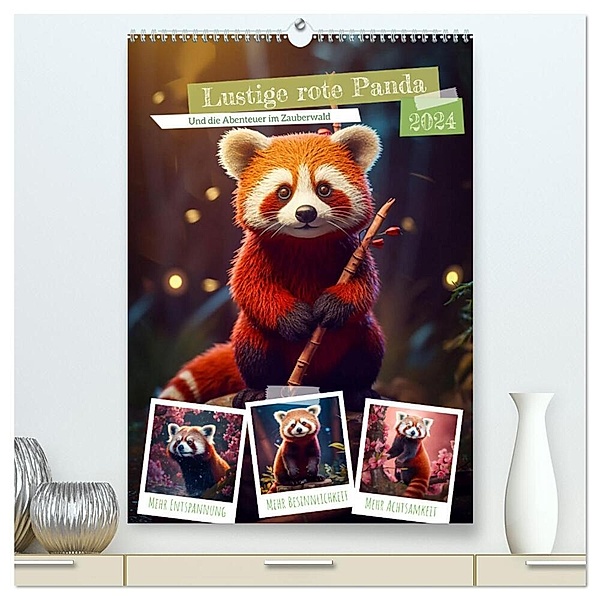 Lustige rote Panda (hochwertiger Premium Wandkalender 2024 DIN A2 hoch), Kunstdruck in Hochglanz, Steffen Gierok-Latniak