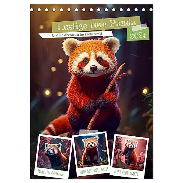 Lustige rote Panda (Tischkalender 2024 DIN A5 hoch), CALVENDO Monatskalender, Steffen Gierok-Latniak
