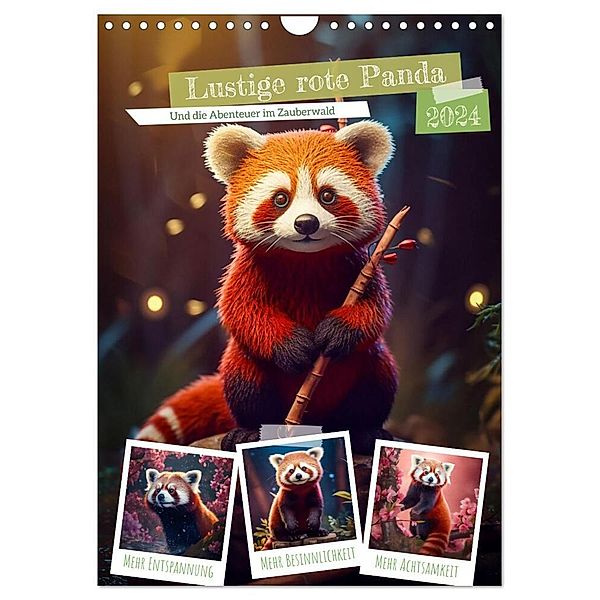 Lustige rote Panda (Wandkalender 2024 DIN A4 hoch), CALVENDO Monatskalender, Steffen Gierok-Latniak