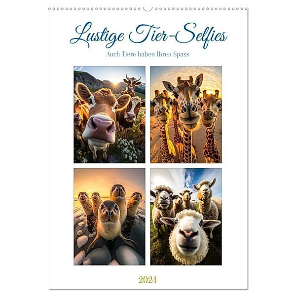 Lustige Tier-Selfies (Wandkalender 2024 DIN A2 hoch), CALVENDO Monatskalender, Steffen Gierok-Latniak