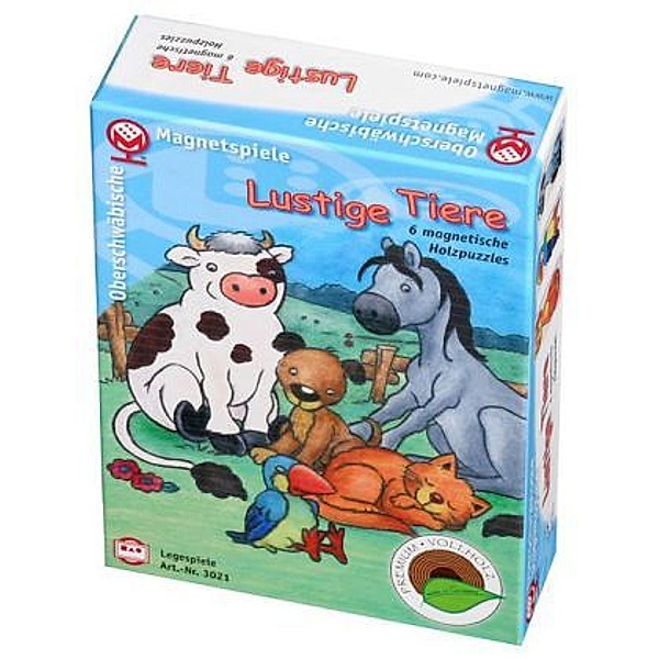 Huch, Oberschwäbische Magnetspiele, Hutter Trade Lustige Tiere - 6 magnetische Holzpuzzles (Kinderpuzzle)