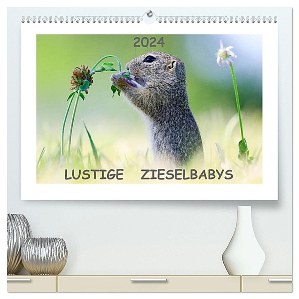 Lustige Zieselbabys (hochwertiger Premium Wandkalender 2024 DIN A2 quer), Kunstdruck in Hochglanz, Werner Lang