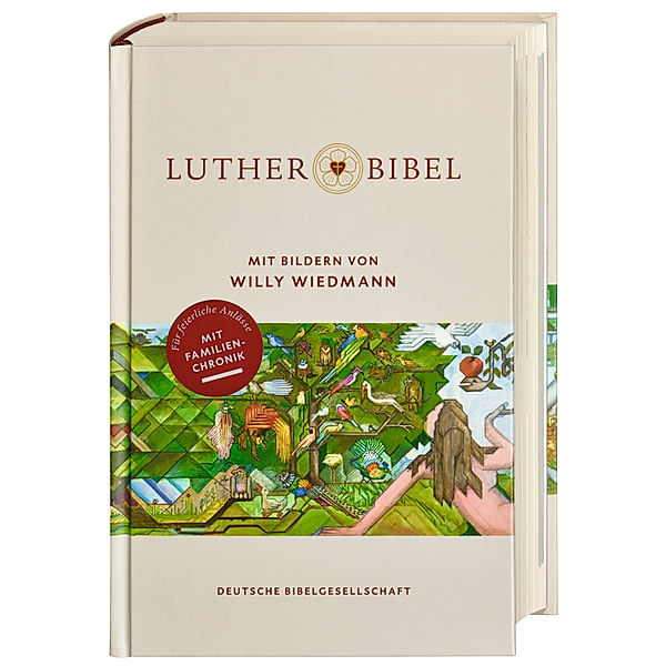 Lutherbibel mit Bildern von Willy Wiedmann. Mit Apokryphen und Familienchronik. Altes und Neues Testament mit den schönsten Bibel-Bildern des Stuttgarter Künstlers auf 36 Farbseiten.