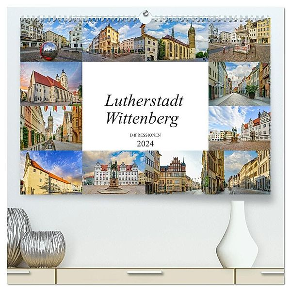 Lutherstadt Wittenberg Impressionen (hochwertiger Premium Wandkalender 2024 DIN A2 quer), Kunstdruck in Hochglanz, Dirk Meutzner