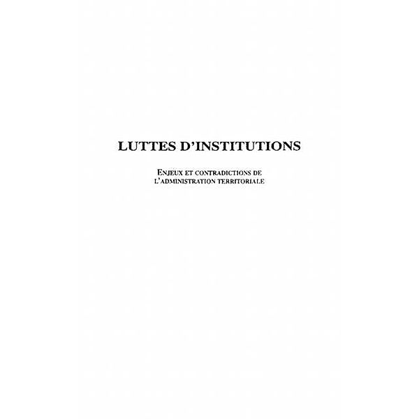 LUTTES D'INSTITUTIONS / Hors-collection, Collectif