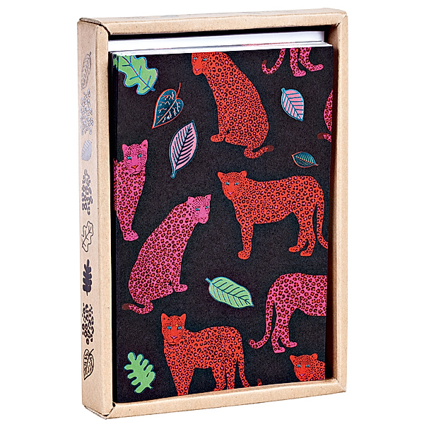 Luxe Leopards Grußkartenbox mit Folienakzenten