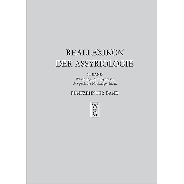 lWaschung. A - Zypresse, Nachträge, Index.Bd.15