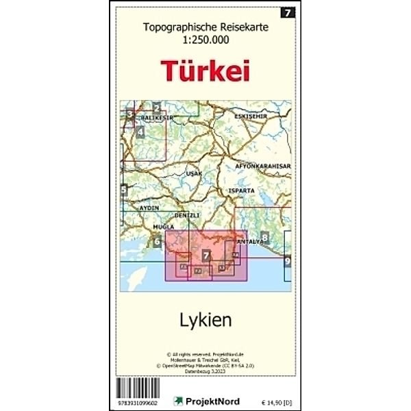 Lykien - Topographische Reisekarte 1:250.000 Türkei (Blatt 7), Jens Uwe Mollenhauer